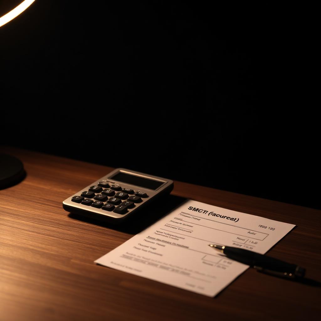A simple tax form and calculator on a desk, representing a fair and transparent tax system.